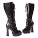 Women's Sexy Gothic Knee High Boots 5.5 Inch Chunky Heel Mid Platform Black