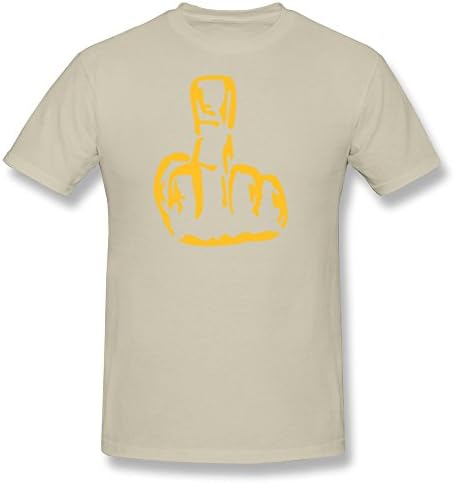 PTHF Men Raise Middle Finger Short Sleeve T-Shirt M Natural