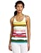 Calvin Klein Performance Women's Stripe Basket Weave Tank, Warm Combo, Large