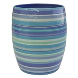 Palm Beach Stripe Plastic Wastebasket, Blue