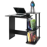 Furinno 11192B (99797B) Efficient Computer Desk, Black/Grey