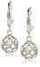 Platinum Overlay Sterling Silver Cubic Zirconia Pave Ball Leverback Earrings