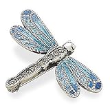Light/Dark Blue Enamel/Marcasite Dragonfly Pin