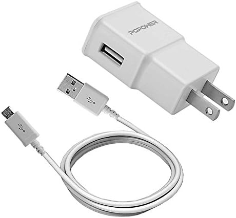 Travel Charger:2A Wall Charger and Micro USB Cable for Samsung Galaxy S7 S4 S6 edge S3, samsung Galaxy Note 4 Edge, Note 5, LG G3,more(White)