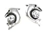 Super Cute Tomas ICE Crystal Dolphin Charm 925 Sterling Silver Stud/Post Earrings ~ Comes Gift Boxed