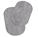1 Pair Oval Flocking Fabric Iron on Elbow Knee Patches 18x11cm (Light Grey)