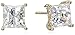 Amazon Collection Platinum or Gold Plated Sterling Silver Princess-Cut Swarovski Zirconia Earrings (5 cttw)