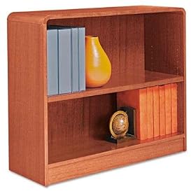 Alera Wood Veneer 2-Shelf Radius Corner Bookcase, Finished Back, 36 x 12 x 30, Medium Oak... by Alera