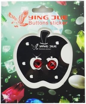 IPad 2 IPhone IPod Red Home Button Bling 2 Pack Universal Physical button Sticker