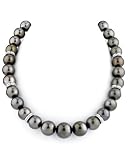 12-15mm Chocolate Tahitian Pearl Necklace with Rondelles