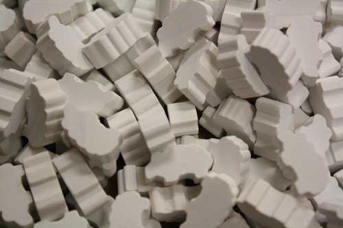 21 White Sheep Wooden Board Game Pieces Animeeples for Agricola