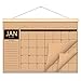 Rustic Wooden Kraft Paper Hanger 2020-2021 Monthly Desk or Wall Calendar Planner 18 Month Calendar with Scroll Wood Frame