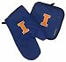 University of Illinois Mitt Potholder Set Fighting Illini Logo for Kitchen Tailgating or Barbecue Pot Holder College NCAA Licensed Kitchen Tailgating Accessories make Great Unique GIFT IDEAS for HIM or HER, College Students Fans Men Ladies Woman Women