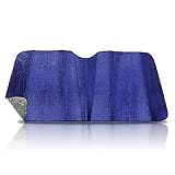 Blue Car Sun Shade, Reversible in Silver 27 x 67 by mAuto Distribution