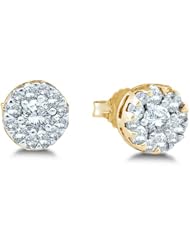 0.25 cttw. Diamond Flower Earring 14K Yellow Gold