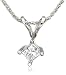 Platinum Princess Cut Diamond Solitaire Pendant (1/4 ct, G-H Color, VS2 Clarity)