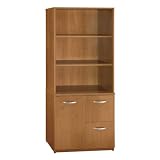 Review Bush Furniture WL72402K / Bush Furniture Universal Wall System Storage Cabinet, Natural Cherry