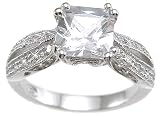 Antique Replica Engagement Ring Vintage Style Crafted in Sterling Silver (Sizes 5 6 7 8 9)