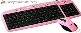 PINK MULTIMEDIA KEYBOARD & MOUSE SOFT TOUCH USB & PS2