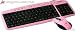 PINK MULTIMEDIA KEYBOARD & MOUSE SOFT TOUCH USB & PS2
