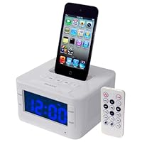 Pyle Home PICL52W Pyle-Home PICL52W iPod Alarm Clock Radio Speaker System(White Color)()