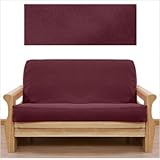 Ultra Suede Burgundy Wine Futon Cover Ottoman 645