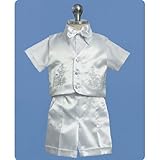 Angels Garment Baby Boys White Shorts Christening Outfit Set 3-24M
