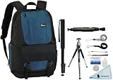 Lowepro Fastpack 200 Backpack (Blue) + Accessory Kit for Canon EOS Rebel T3/T3i/T2i/T1i/EOS 1D MARK III/1D MARK IV/1DS MARK II/5D/7D/20D/30D/40D/50D/60D/XS/Xsi/Xti Digital SLR Cameras