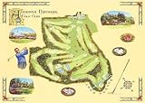 Golf Course Map-Augusta by Bernard Willington. Art Print Poster 30 inches width by 24 inches height. Highest Quality Art Poster Print