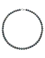 7-7.5mm 18" Black Freshwater Pearl Necklace "AA" with Sterling Silver Lobster Clasp in Gift Box