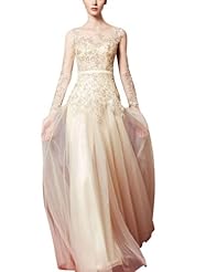 A-line Long Sleeves Sleeveless Beaded Empire   Waistline Cocktail Floor Length Evening Dress/Homecoming Dress/Pageant Dress/Prom Dress/Party Dress/Wedding Dress 