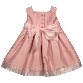 Sweet Heart Rose Girls 2-6x Solid Shantung Dress With Bow