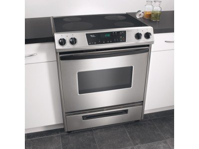 Whirlpool Gold GY398LXPS 30" Slide-in Electric Range with Delay Bake & Convection Oven: Stainless Steel