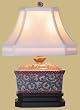 Small Desk Size Desktop Lighting - 15" Porcelain Tea Candy Box Oriental Style Fine Table Lamp