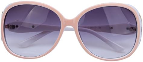 Fandia Women's Large Oversized Square Drop Temple Swan Sunglasses Vintage Pink Frame