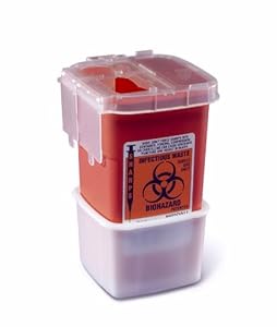 Portable Phlebotomy Sharps Container, 1qt (case of 100)