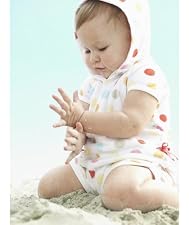 Towelling spot romper suit