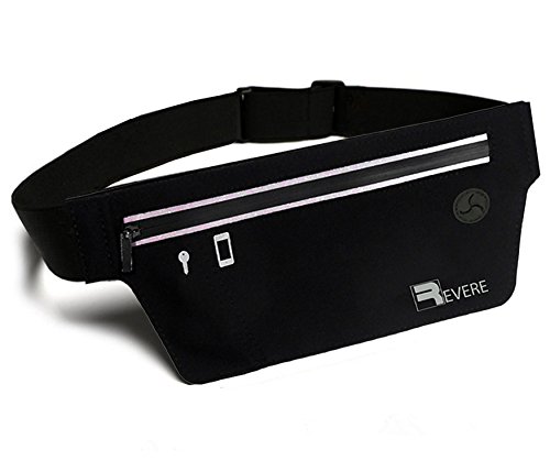 iPhone Running Belt Fanny Pack Sports Waist Pack flipbelt Fitbelt Fitness Exercise Gym Training Workout Samsung Slim (Black)
