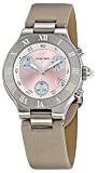 Cartier Womens W1020012 Chronoscaph Pink Sunburst Dial Watch