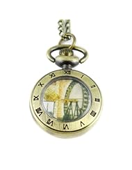 Youyoupifa Wholesale 5pcs/lot Bronze Retro Design Dial Open-face Quartz Pocket Watch #NBW0PX7678-CO3
