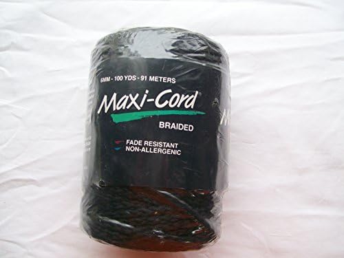 Black Maxi Cord Braided Polypropylene 6mm Macrame Craft String