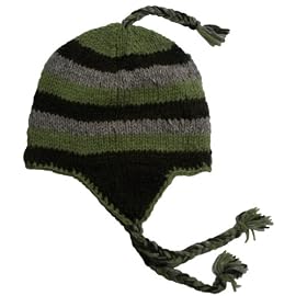 Authentic Soul Wool Ear Flap Sherpa Ski Stripe Crochet Hat Beanie
