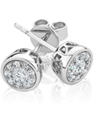 Round Diamond Cluster Earrings 1/3ctw