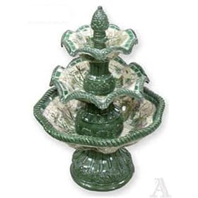 Mosiac Tile Green 3 Tier Garden Yard Waterfall Water Fountain from Garden Fountains