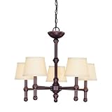 Savoy House Lighting - 1-70040-5-13 - Nachez 5 Light Chandelier - English Bronze Finish / Beige Silk Blend Shades