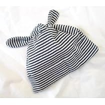 Sckoon Organic Cotton Baby Knot Cap Navy Stripes - One Size