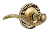 Grandeur GS10-LH-NEWBEL-VB Newport Rosette with Bellagio Lever, Passage Left Handed, Vintage Brass Finish