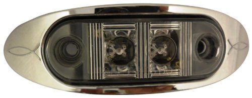 AutoSmart KL-15114C-AE Amber Oval LED Clearance/Side Marker Light with Clear Lens and Chrome Bezel