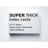SUPER THICK 4"x6" Heavy Weight Index Cards, Flash Cards, Post Cards (Blank - 14pt Cardstock)
