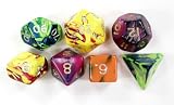 Toxic Green/blue 7-piece Dice Set